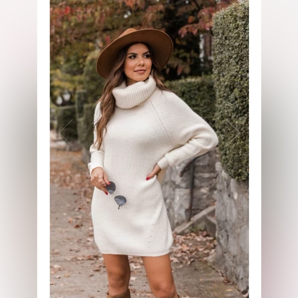 Cream Turtleneck Sweater